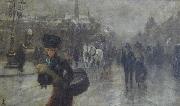 Alfred Stevens Elegants sur les Boulevards oil painting on canvas